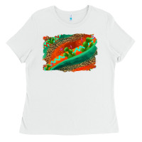 White westerb aztec and leopard background Ladies Tee - AdoDesignShop