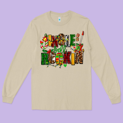 Jingle Bell Rockin Long Sleeve Tee Designed By Adodesignshop