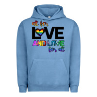 Pigment Pebble Blue All For Love And Love For All Urban Hoodie - Bettercallsaul