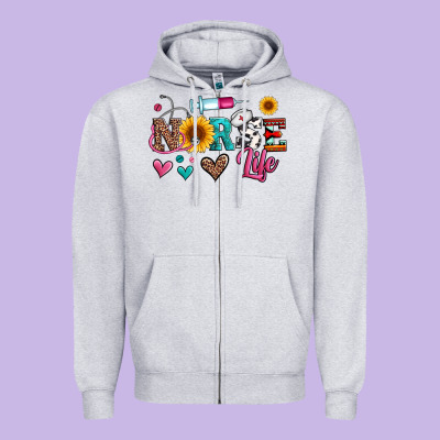 Western Nurse Life Zipper Hoodie Designed By Artiststas