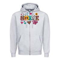 Heather Grey western nurse life Zipper Hoodie - Artiststas