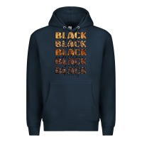 Navy typography variations in animal and glitter textur Premium Hoodie - LillyAllenDesigns