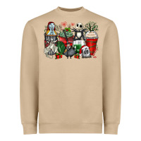 Christmas Cartoon Characters Coffee Cups Heavyweight Sweatshirt | Teevron