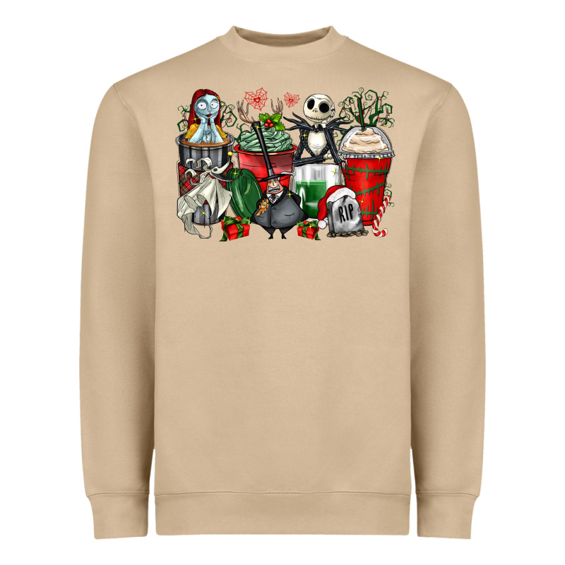 Christmas Cartoon Characters Coffee Cups Heavyweight Sweatshirt by Zillion Design Studio | Teevron