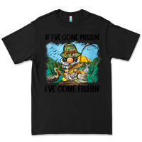 Black if i've gone missin' i've gone fishin' Premium Tee - BarkalooDesign