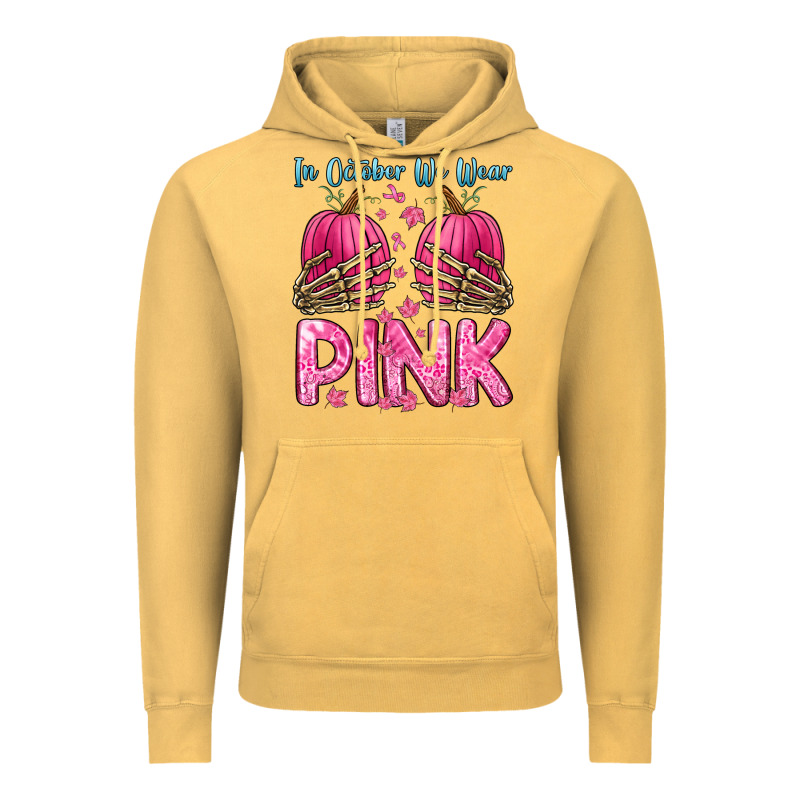 In October We Wear Pink Vintage Hoodie by Zillion Design Studio | Teevron