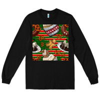 Black christmas cake seamless pattern Long Sleeve Tee - BundleAndBundleShop