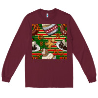 Burgundy christmas cake seamless pattern Long Sleeve Tee - BundleAndBundleShop