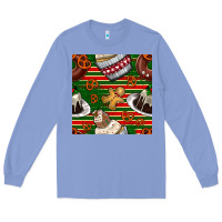Colony Blue christmas cake seamless pattern Long Sleeve Tee - BundleAndBundleShop