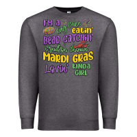 Charcoal Heather i'm a king cake eatin' mardi gras lovin' kinda gir Premium Sweatshirt - MaliasSmallBusiness