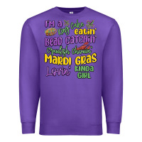 Purple i'm a king cake eatin' mardi gras lovin' kinda gir Premium Sweatshirt - MaliasSmallBusiness