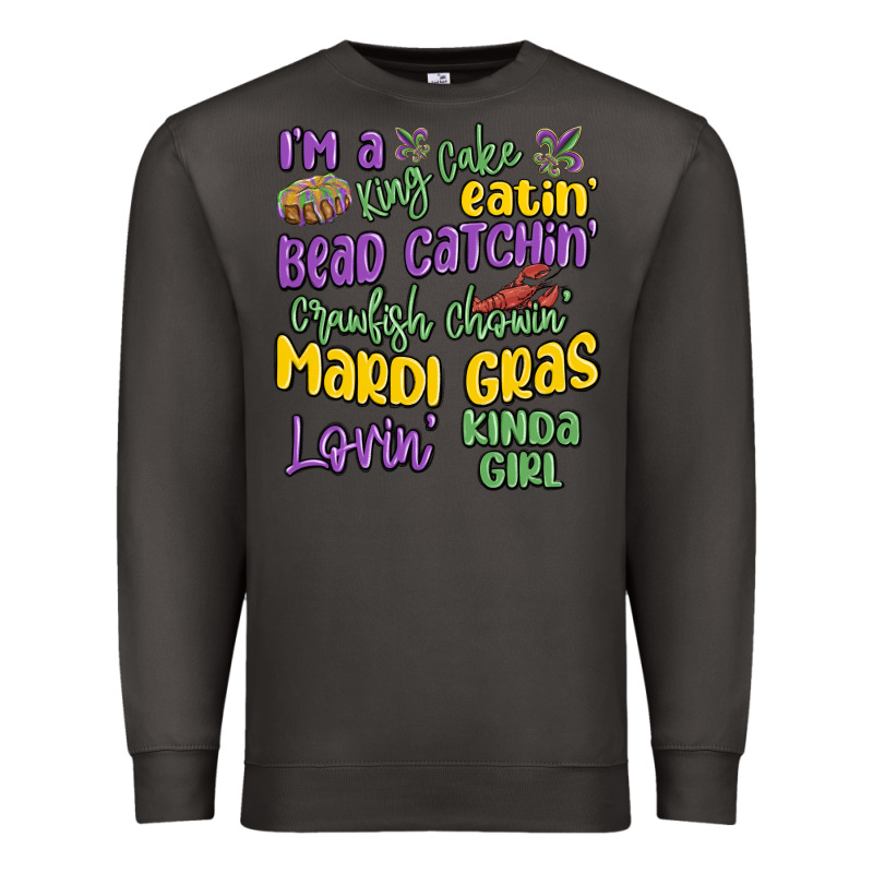 I'm A King Cake Eatin' Mardi Gras Lovin' Kinda Gir Premium Sweatshirt by MaliasSmallBusiness | Teevron