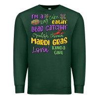 Sports Green i'm a king cake eatin' mardi gras lovin' kinda gir Premium Sweatshirt - MaliasSmallBusiness