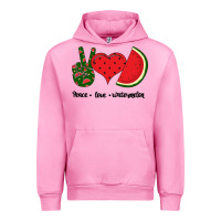 Fuchsia Pink Peace Love Watermelon Urban Hoodie - Bettercallsaul