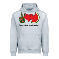 Heather Grey Peace Love Watermelon Urban Hoodie - Bettercallsaul