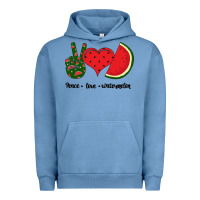 Pigment Pebble Blue Peace Love Watermelon Urban Hoodie - Bettercallsaul
