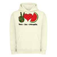Pigment Pistachio Peace Love Watermelon Urban Hoodie - Bettercallsaul