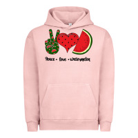 Pigment Salmon Peace Love Watermelon Urban Hoodie - Bettercallsaul