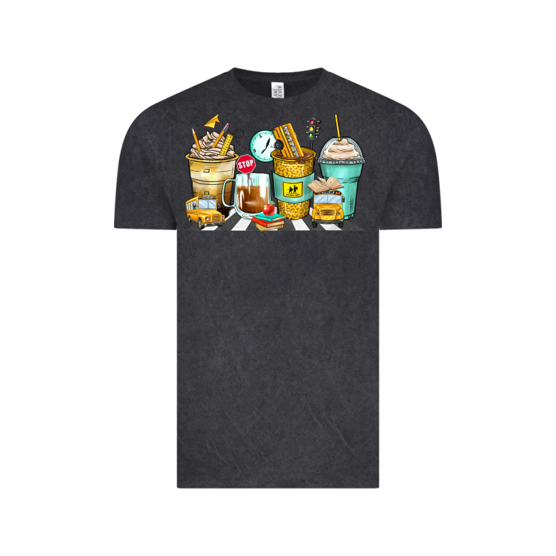 School Bus Coffee Cups Vintage Tee by Zillion Design Studio | Teevron