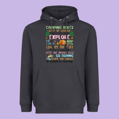 Camping Rules Heavyweight Hoodie Designed By Maliassmallbusiness