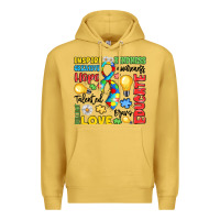 Antique Gold name puzzle ribbon of inspiration Premium Hoodie - LillyAllenDesigns
