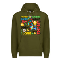 Army Green name puzzle ribbon of inspiration Premium Hoodie - LillyAllenDesigns