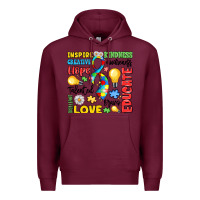 Burgundy name puzzle ribbon of inspiration Premium Hoodie - LillyAllenDesigns