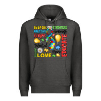 Charcoal Heather name puzzle ribbon of inspiration Premium Hoodie - LillyAllenDesigns