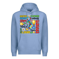 Colony Blue name puzzle ribbon of inspiration Premium Hoodie - LillyAllenDesigns