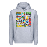 Heather Grey name puzzle ribbon of inspiration Premium Hoodie - LillyAllenDesigns