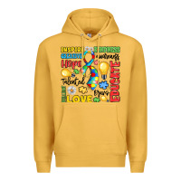 Mustard name puzzle ribbon of inspiration Premium Hoodie - LillyAllenDesigns