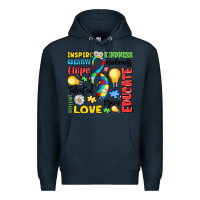 Navy name puzzle ribbon of inspiration Premium Hoodie - LillyAllenDesigns