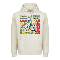 Oatmeal Heather name puzzle ribbon of inspiration Premium Hoodie - LillyAllenDesigns