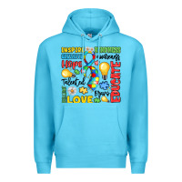 Ocean Blue name puzzle ribbon of inspiration Premium Hoodie - LillyAllenDesigns