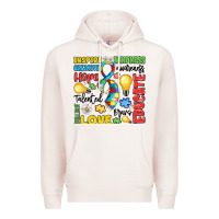 Pale Pink name puzzle ribbon of inspiration Premium Hoodie - LillyAllenDesigns