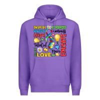 Purple name puzzle ribbon of inspiration Premium Hoodie - LillyAllenDesigns