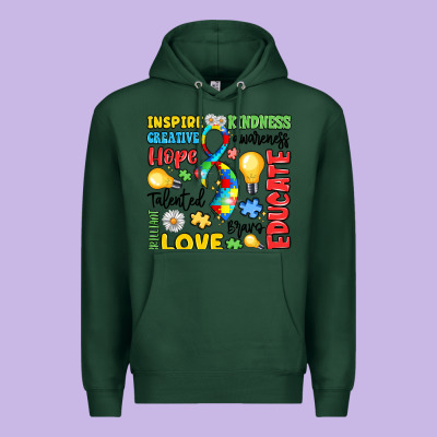 Name Puzzle Ribbon Of Inspiration Premium Hoodie Designed By Lillyallendesigns