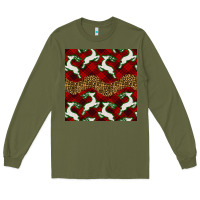 Army Green christmas deer and plaid seamless pattern Long Sleeve Tee - BundleAndBundleShop