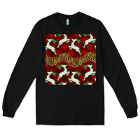 Black christmas deer and plaid seamless pattern Long Sleeve Tee - BundleAndBundleShop