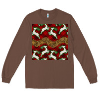 Chestnut christmas deer and plaid seamless pattern Long Sleeve Tee - BundleAndBundleShop
