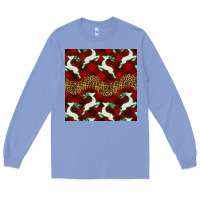 Colony Blue christmas deer and plaid seamless pattern Long Sleeve Tee - BundleAndBundleShop