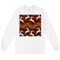 White christmas deer and plaid seamless pattern Long Sleeve Tee - BundleAndBundleShop