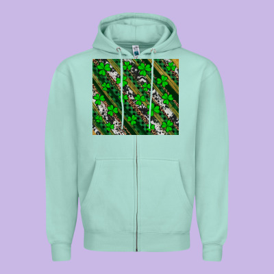 St Patricks Western Brush Strokes Zipper Hoodie Designed By Artiststas