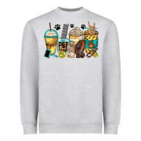 Heather Grey pet groomer coffee cups Heavyweight Sweatshirt - Zillion Design Studio