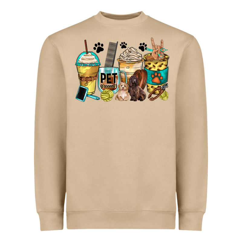 Pet Groomer Coffee Cups Heavyweight Sweatshirt by Zillion Design Studio | Teevron