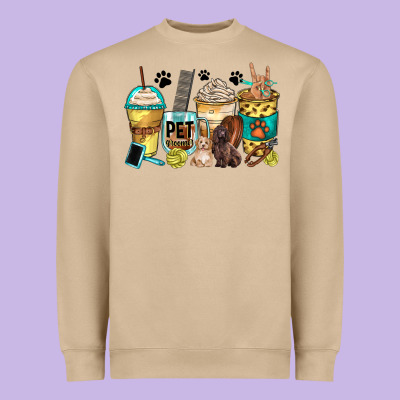 Pet Groomer Coffee Cups Heavyweight Sweatshirt Designed By Zillion Design Studio