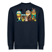 Navy pet groomer coffee cups Heavyweight Sweatshirt - Zillion Design Studio