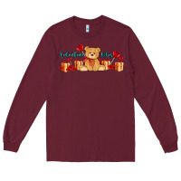 Burgundy valentines vibes with gifts and bear Long Sleeve Tee - AdoDesignShop