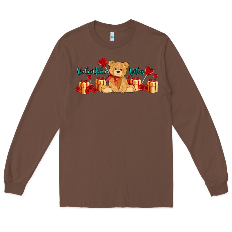 Valentines Vibes With Gifts And Bear Long Sleeve Tee by AdoDesignShop | Teevron