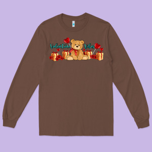 Valentines Vibes With Gifts And Bear Long Sleeve Tee Designed By Adodesignshop